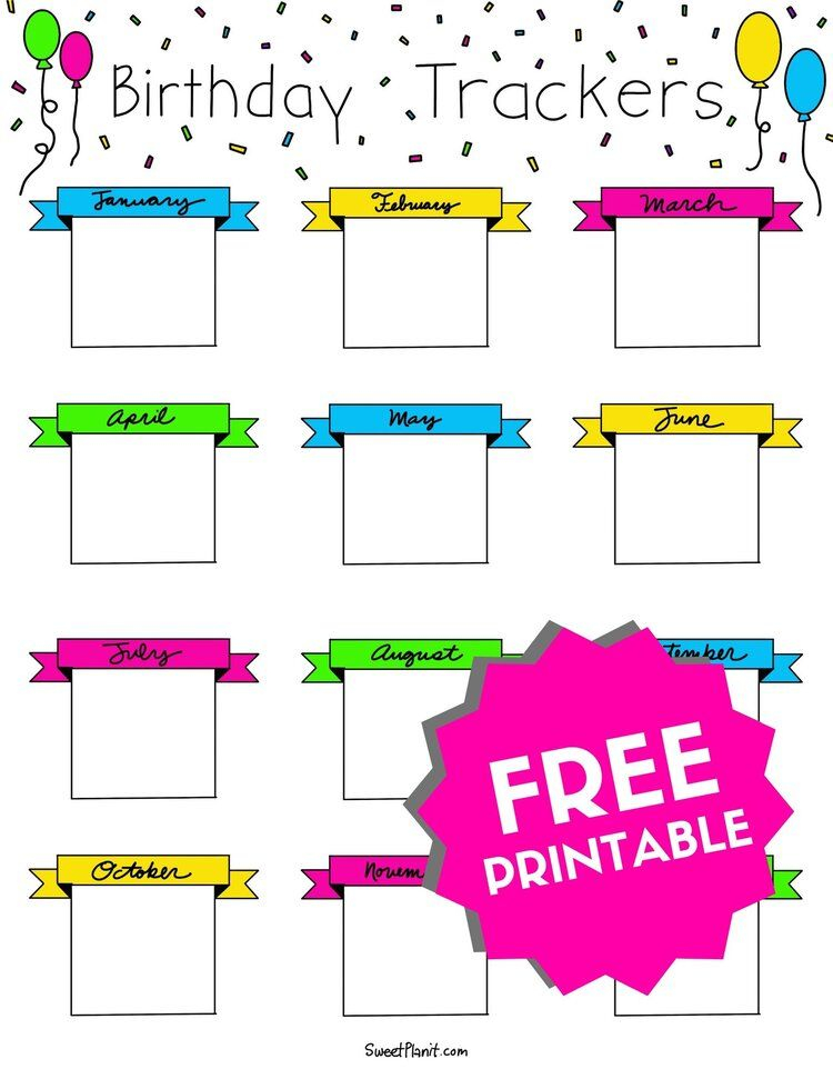 12 Festive Birthday Tracker Ideas For Your Bullet Journal Sweet 