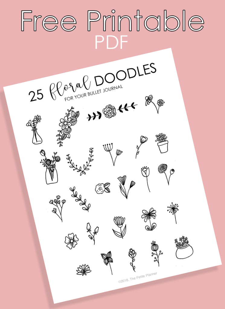 25 Floral Doodles For Your Bullet Journal The Petite Planner