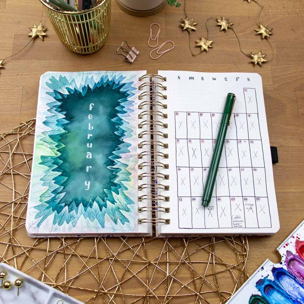 30 February Bullet Journal Themes Free Printable LittleCoffeeFox