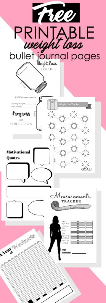 5 Free Printable Bullet Journal Weight Loss Pages The Petite Planner