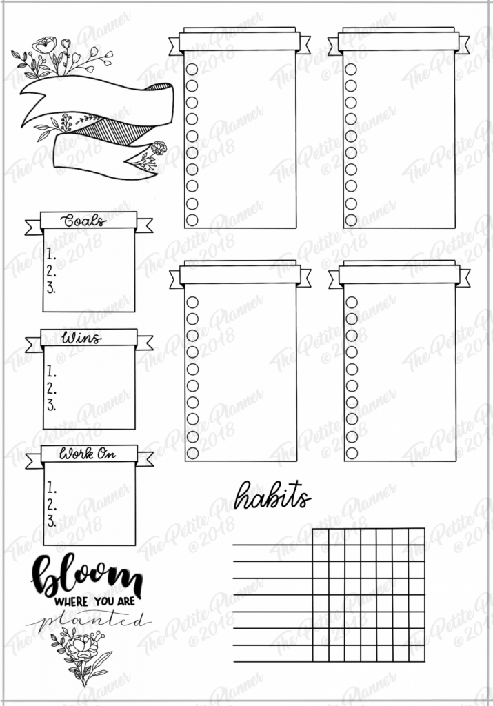 5 Printable Bullet Journal Weekly Layouts Bundle The Petite Planner
