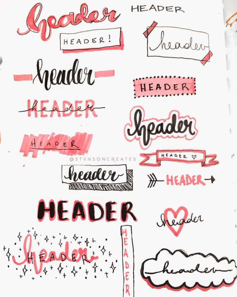 90 Simple And Creative Bullet Journal Header And Title Ideas Masha Plans