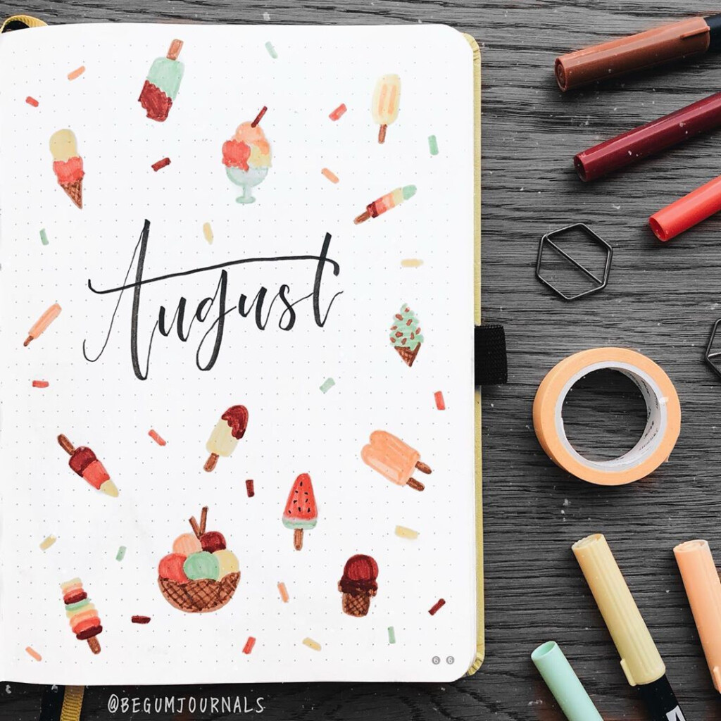 August Bullet Journal Theme And Cover Page Ideas For Your Upcoming 