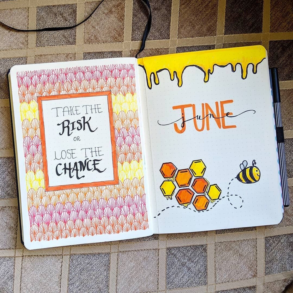Bullet Journal June Cover Page Printable Templates Free