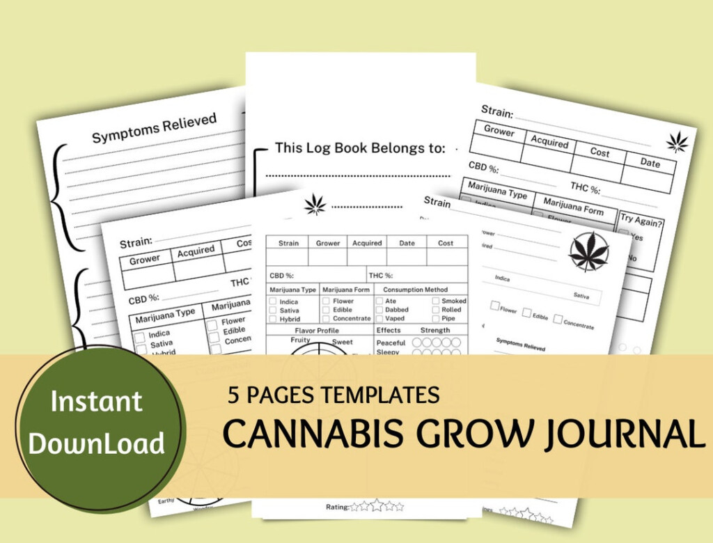 Cannabis Grow Journal Printable Bud Log Cannabis Journal Etsy