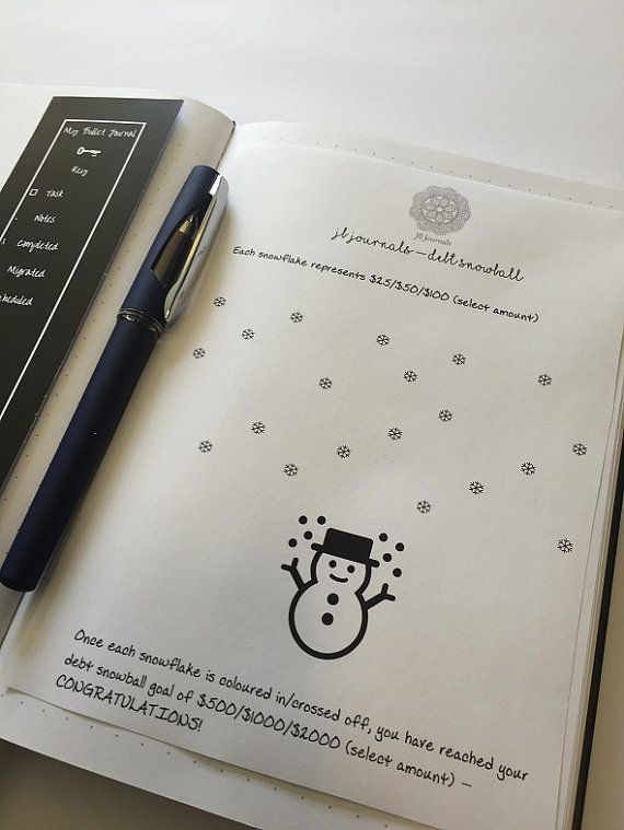 Debt Snowball Bullet Journal Printable