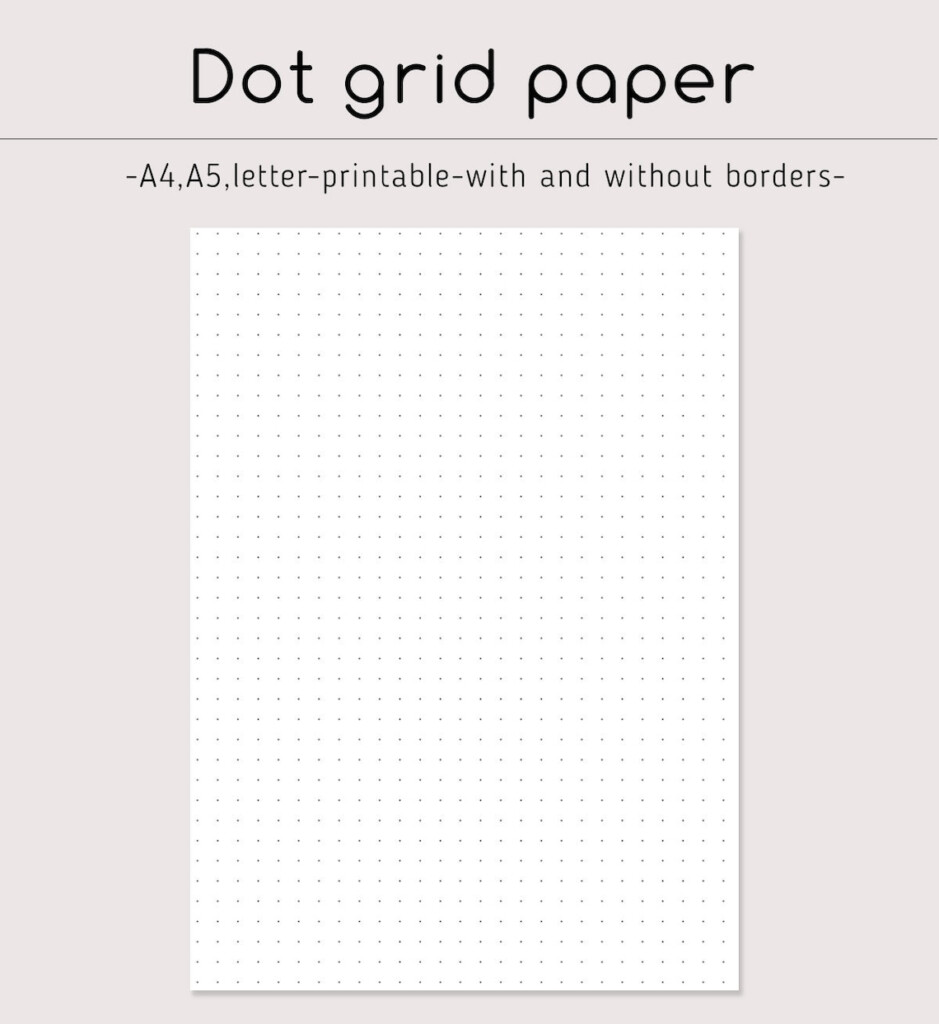 Dot Grid Paper Bullet Journal Paper Printable A4 A5 Letter Etsy