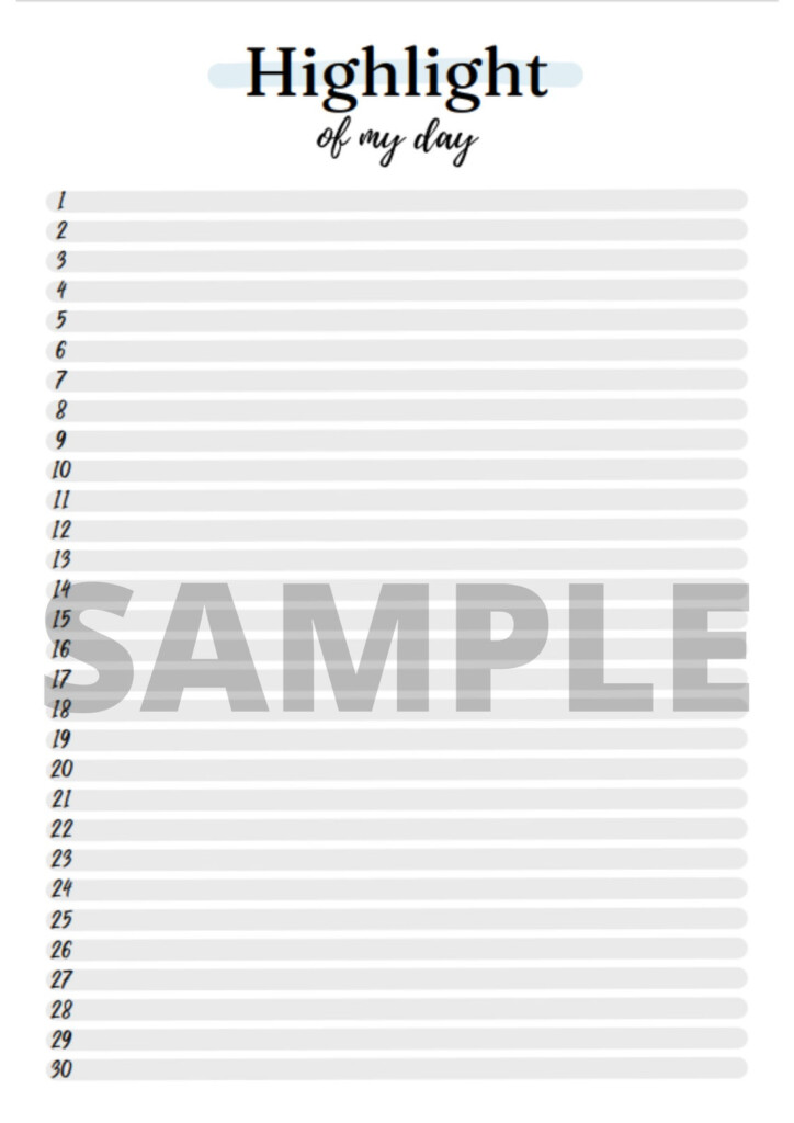 Highlight Of My Day Bullet Journal Spread Printables Etsy