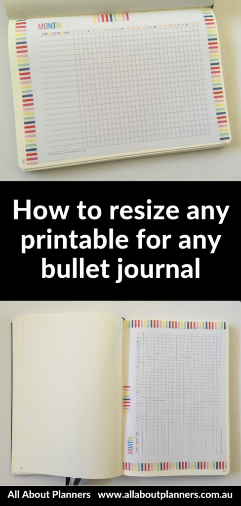 How To Resize Any Printable For Any Size Bullet Journal
