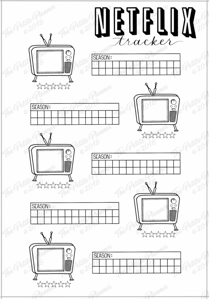Netflix TV Show Tracker The Petite Planner In 2020 Bullet Journal 
