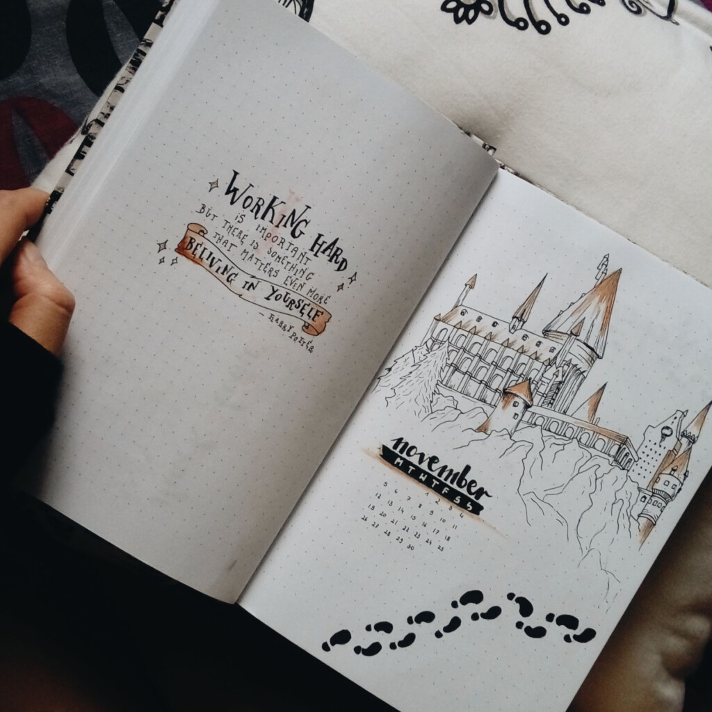 November Bullet Journal First Page In Harry Potter Style Bullet Journal 