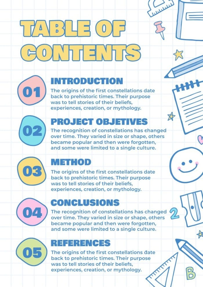 Personalize This Doodle Simple Bullet Journal Table Of Contents Layout 