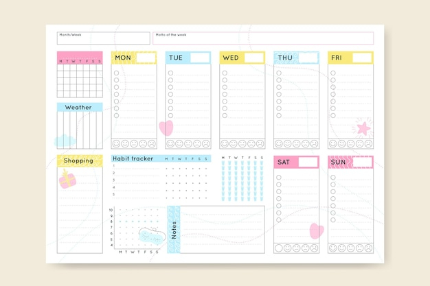 Premium Vector Minimalist Bullet Journal Planner Template