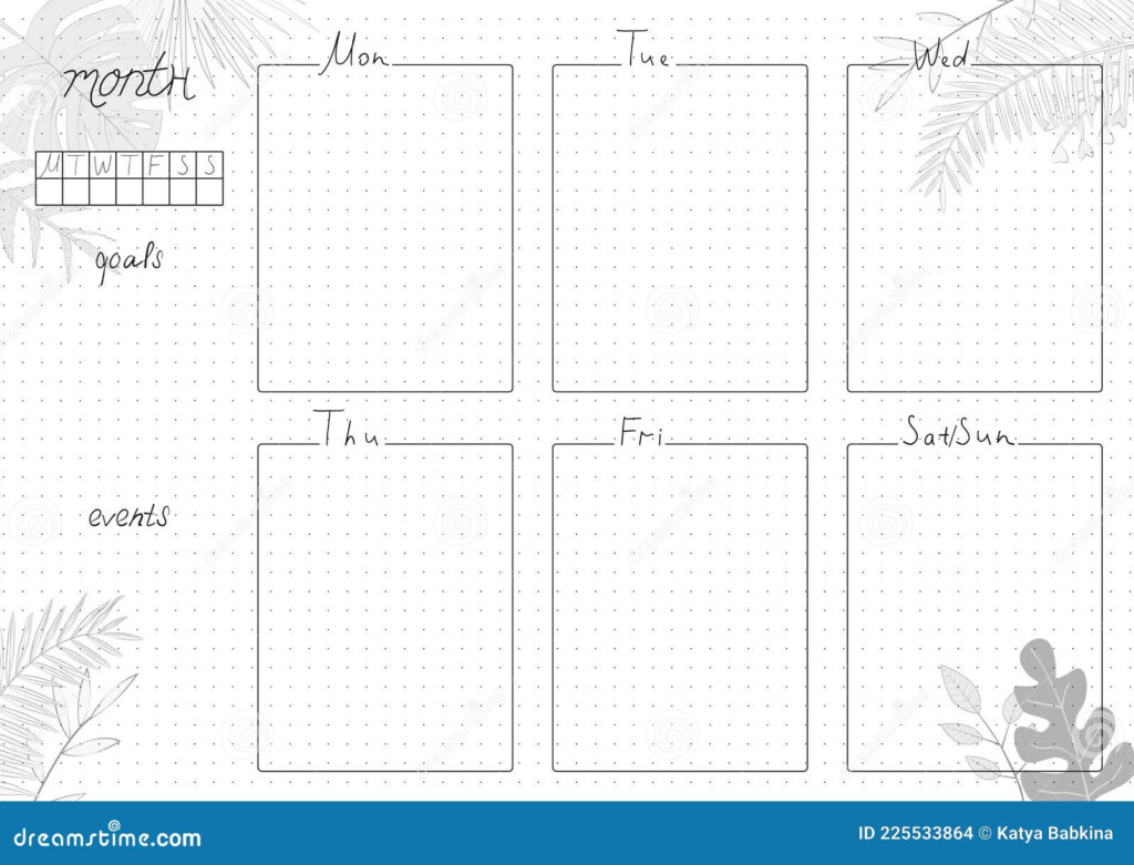 Printable A4 Paper Sheet Minimalist Bullet Journal Page With Blank 