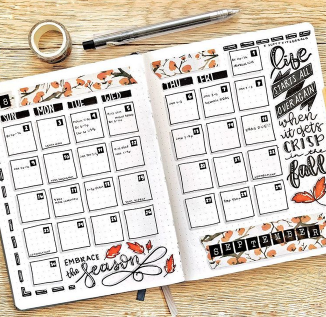 September Bullet Journal Themes Wellella A Blog About Bullet Journaling