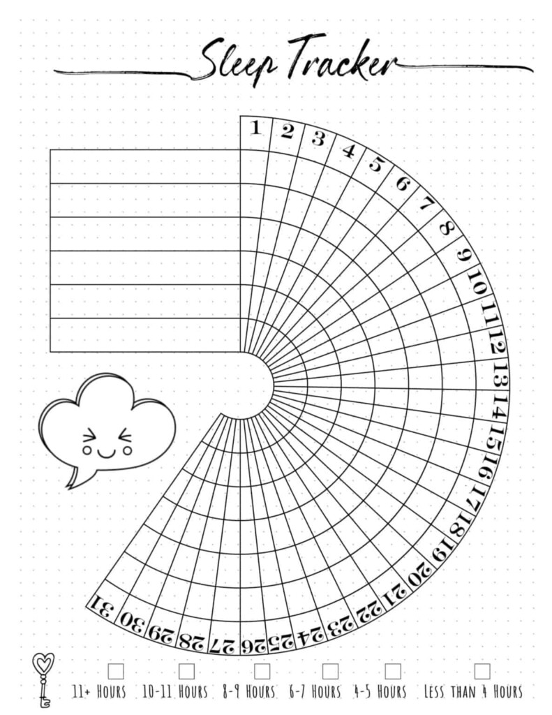 Sleep Tracker Bullet Journal Free Customizable Printable