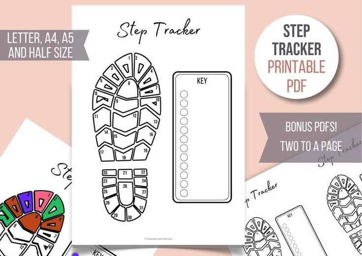 STEP TRACKER Printable Tracker Habit Tracker Goal Tracker Etsy 