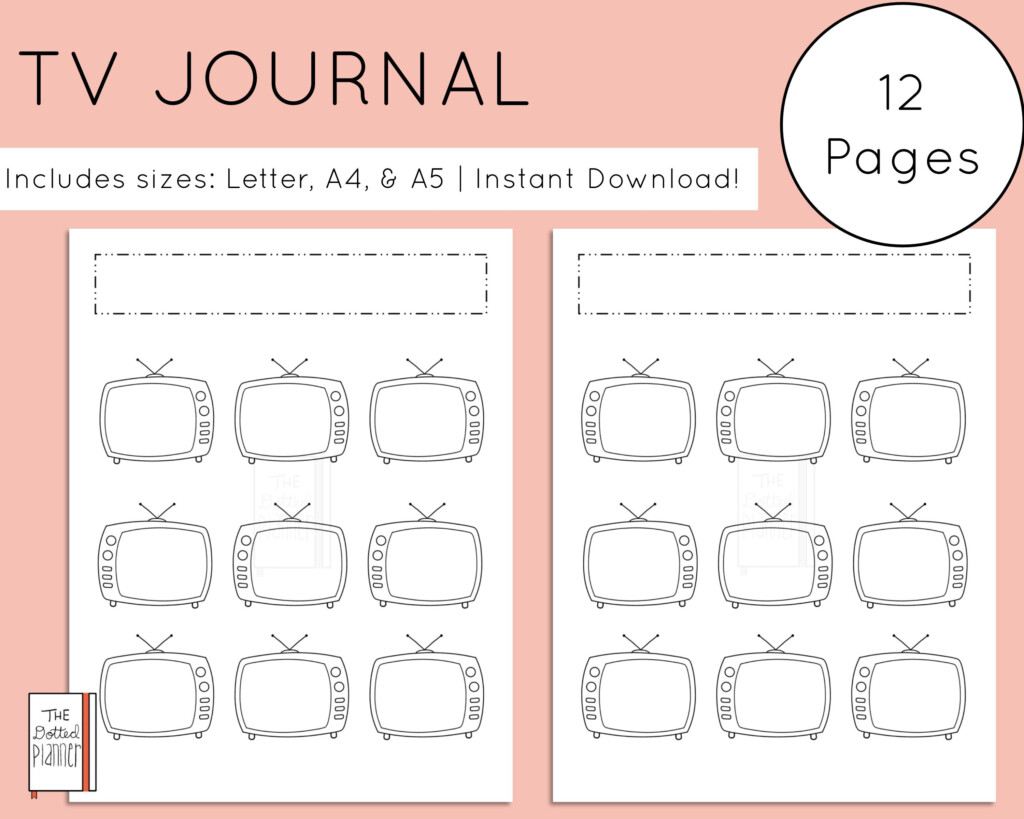 TV Show Tracker Printable TV Journal Etsy