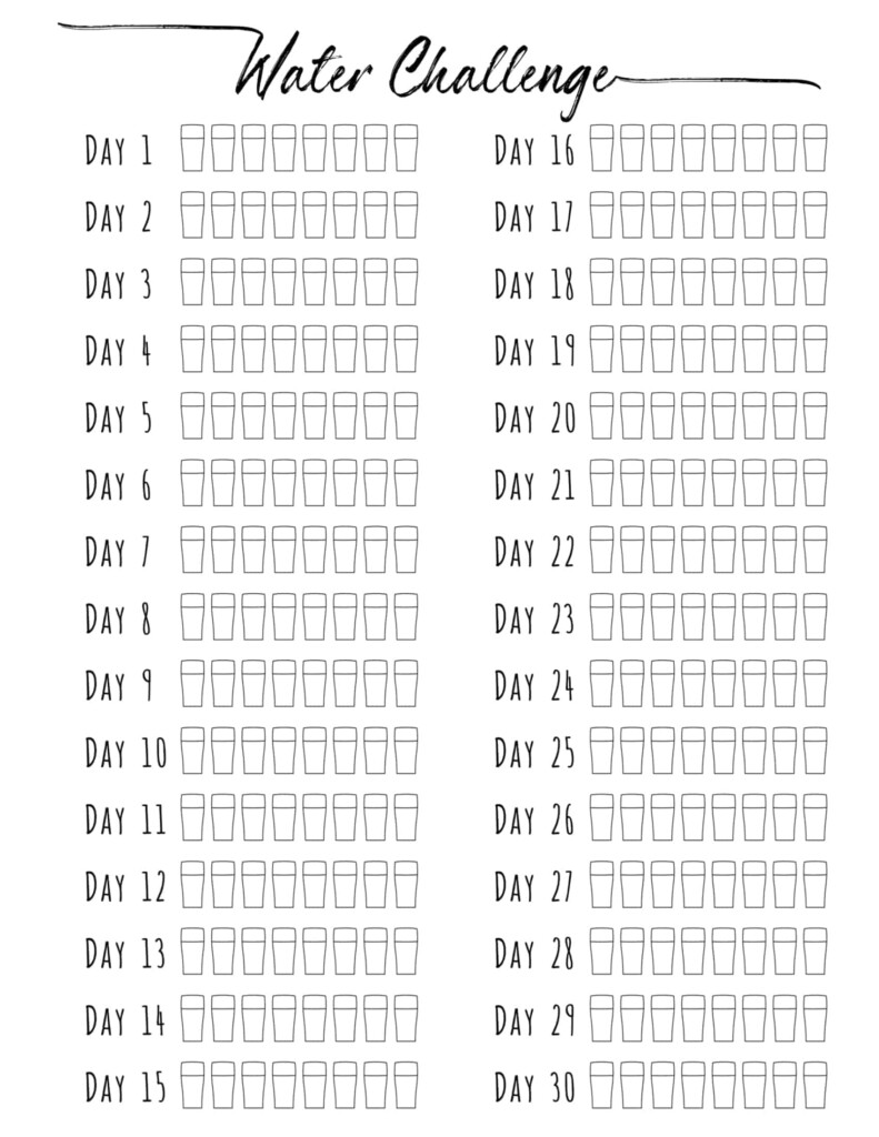 Water Tracker Bullet Journal Printable