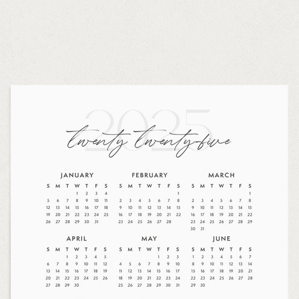 2024 2025 Calendar Template Inserts Year At A Glance Etsy
