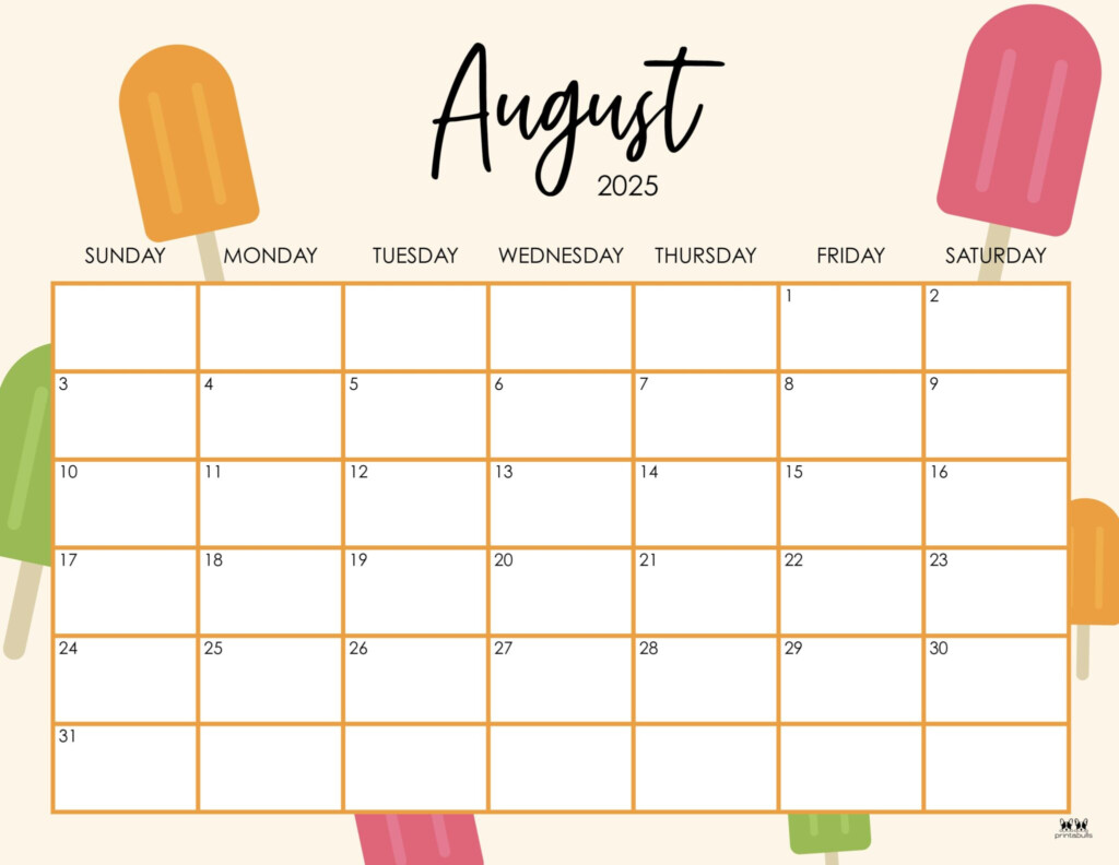 August 2025 Calendars 107 FREE Printables PrintaBulk