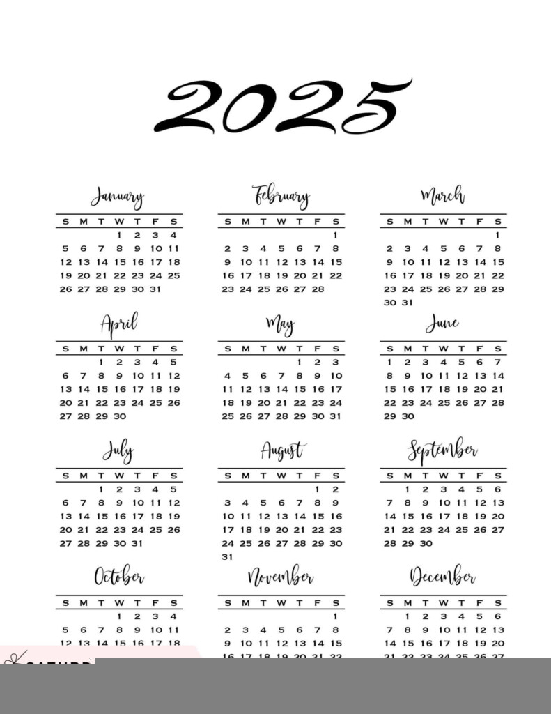 Bullet Journal 2025 Mini Calendar Printable Printable Bullet Journal