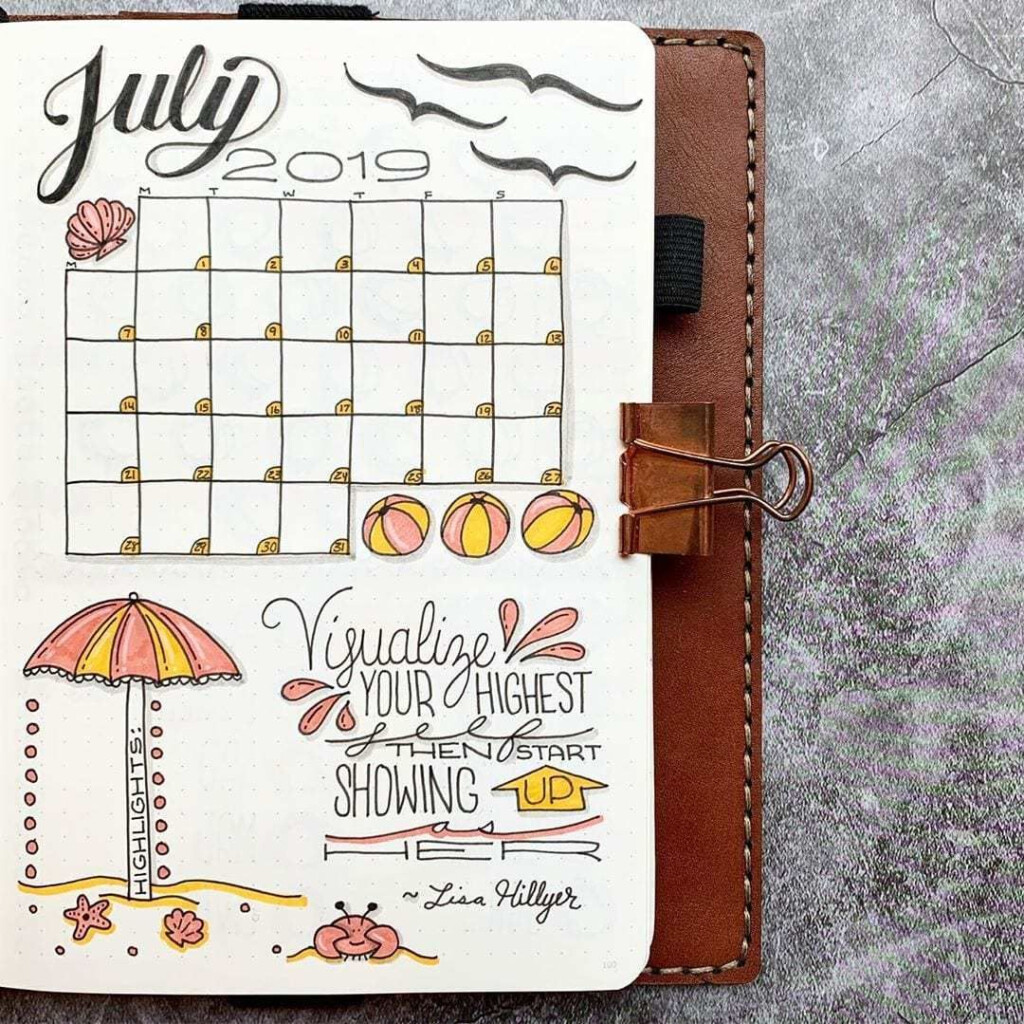 Bullet Journal July Calendar Printable 2025 CALENDAR PRINTABLE