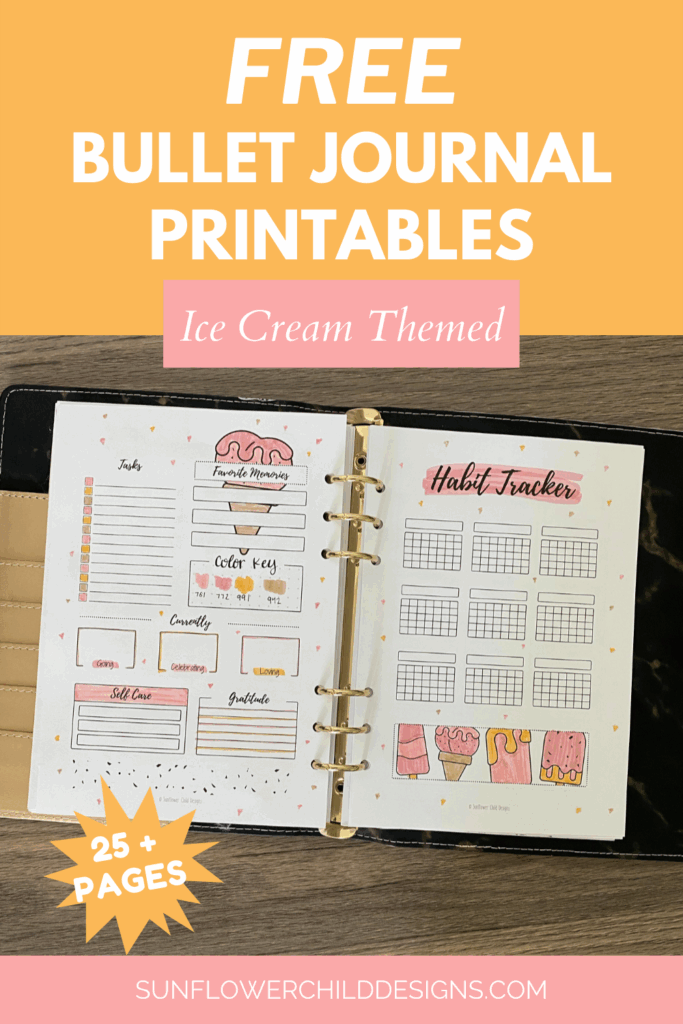 Free Bullet Journal Printables 25 Pages With Doodles Sunflower Child 