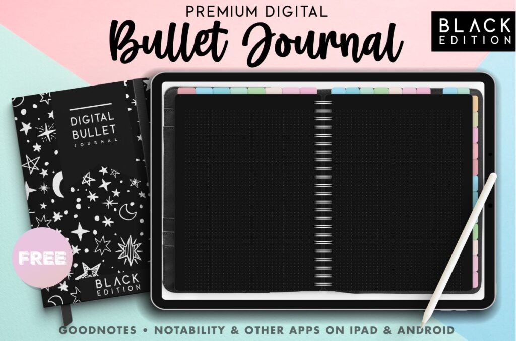 Free Digital Bullet Journal With Black Pages World Of Printables