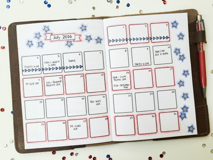 Great July Calendar Bullet Journal Circular Habit Tracker Printable