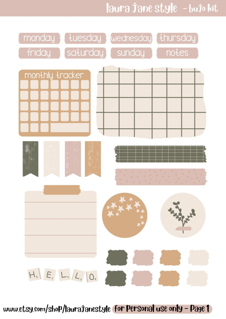 Printable Bullet Journal Kit Bullet Journal Printable Etsy In 2022 